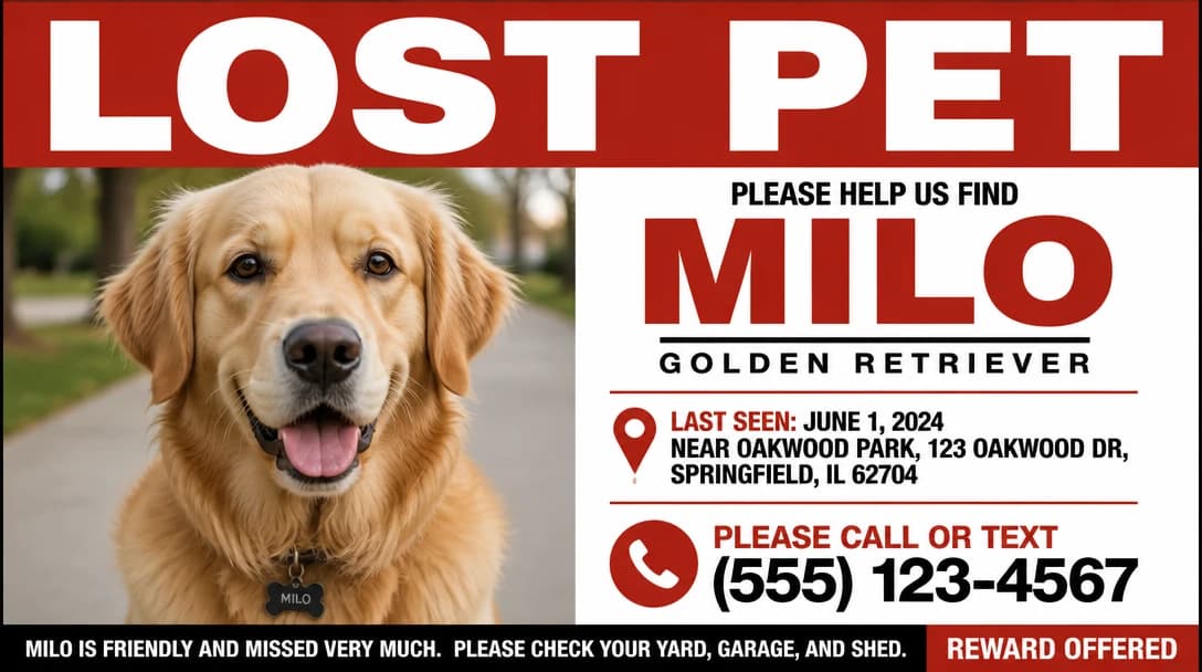 AI Lost Pet Flyer Maker