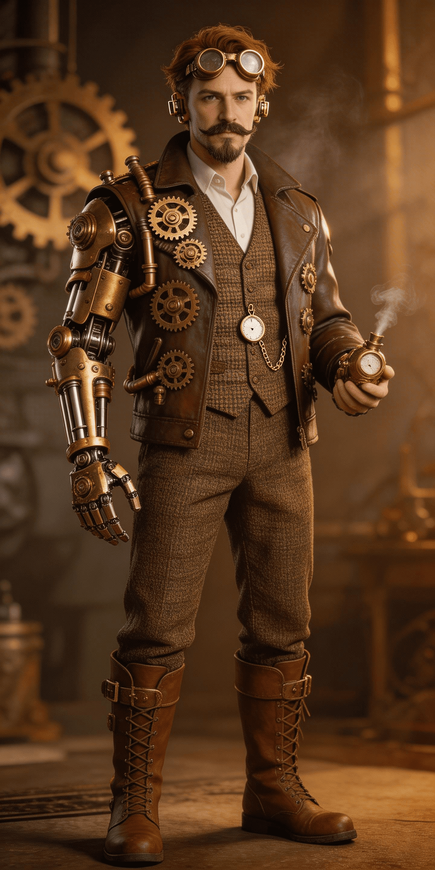 Steampunk Inventor Character