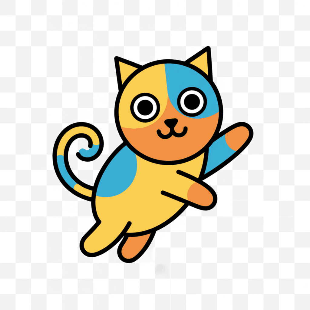 Playful Multi-Color Cat