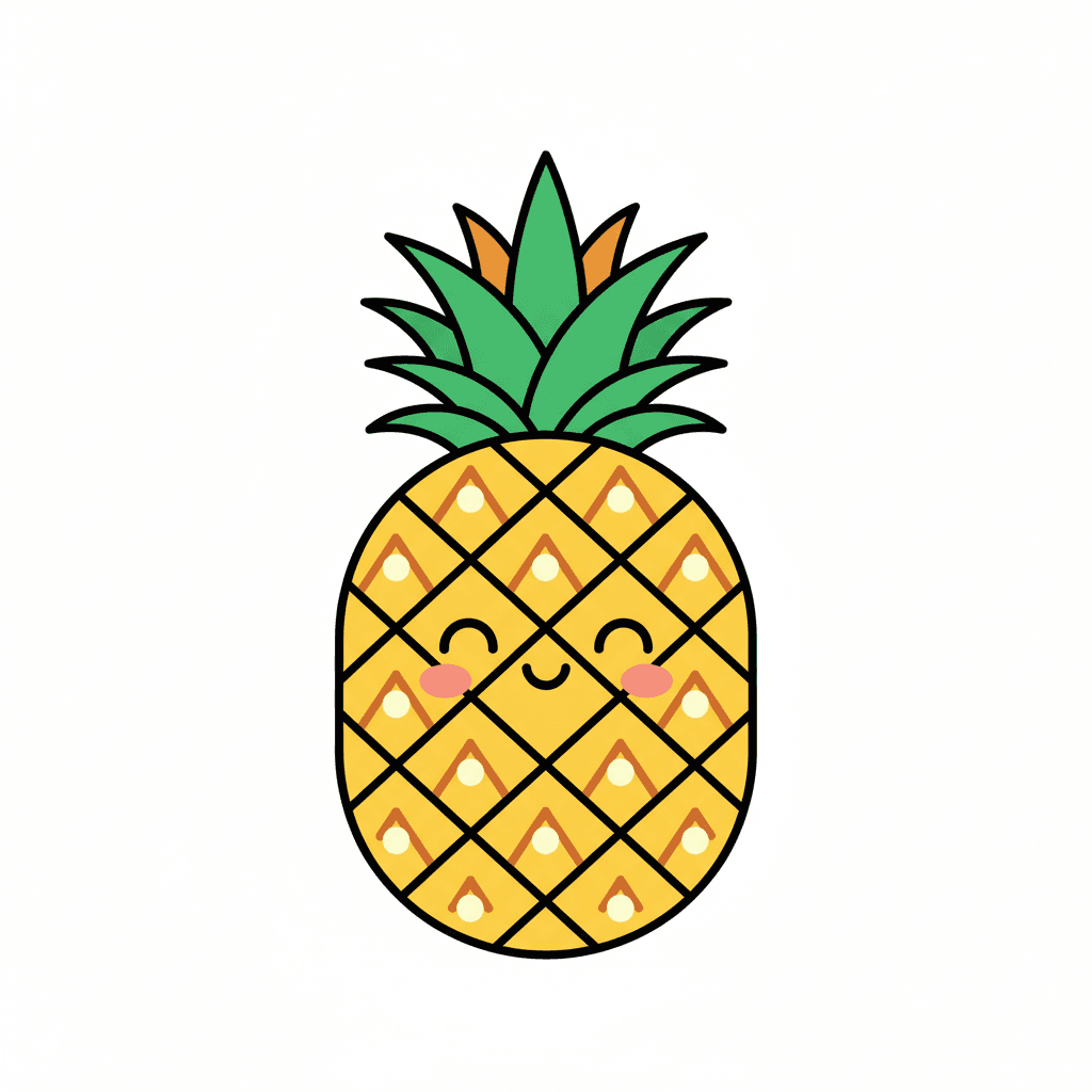 Happy Pineapple Character