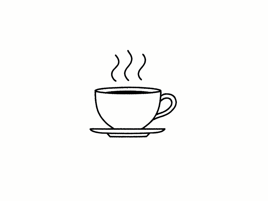 Steaming Coffee Cup Doodle