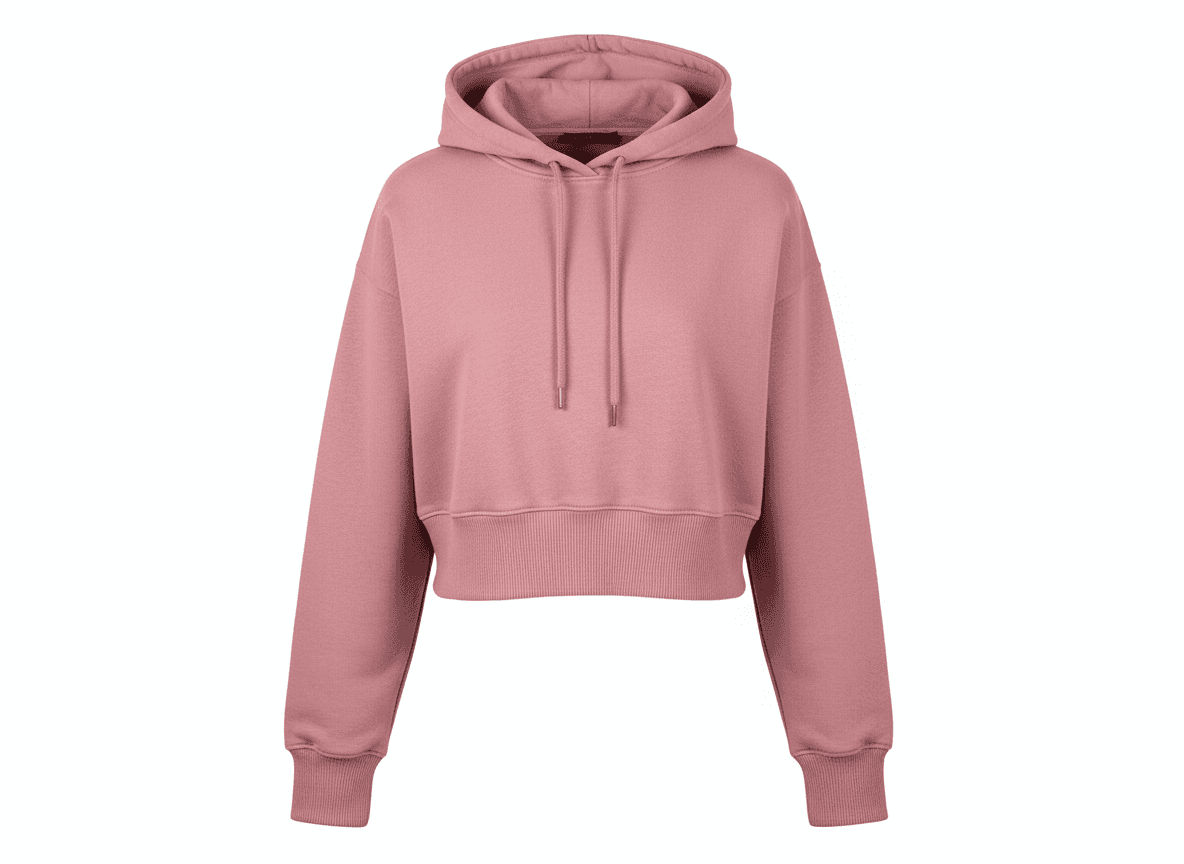 Dusty Pink Cropped Hoodie
