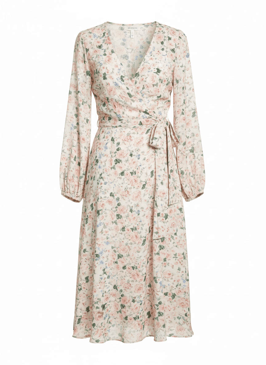 Floral Midi Wrap Dress