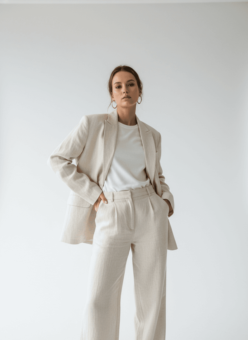 Minimalist Linen Power Suit