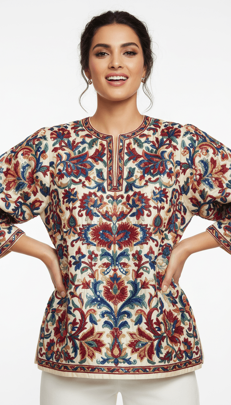 Embroidered Floral Tunic