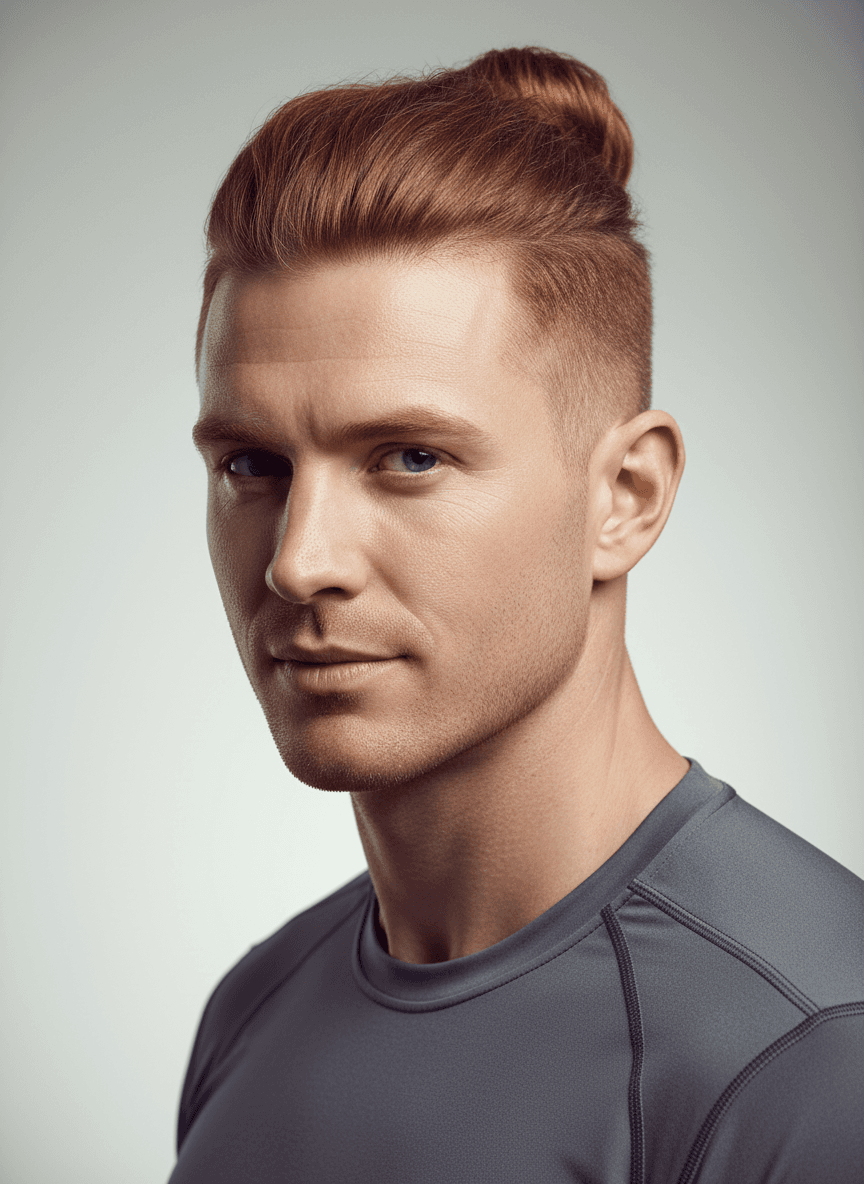 Modern Auburn Man Bun