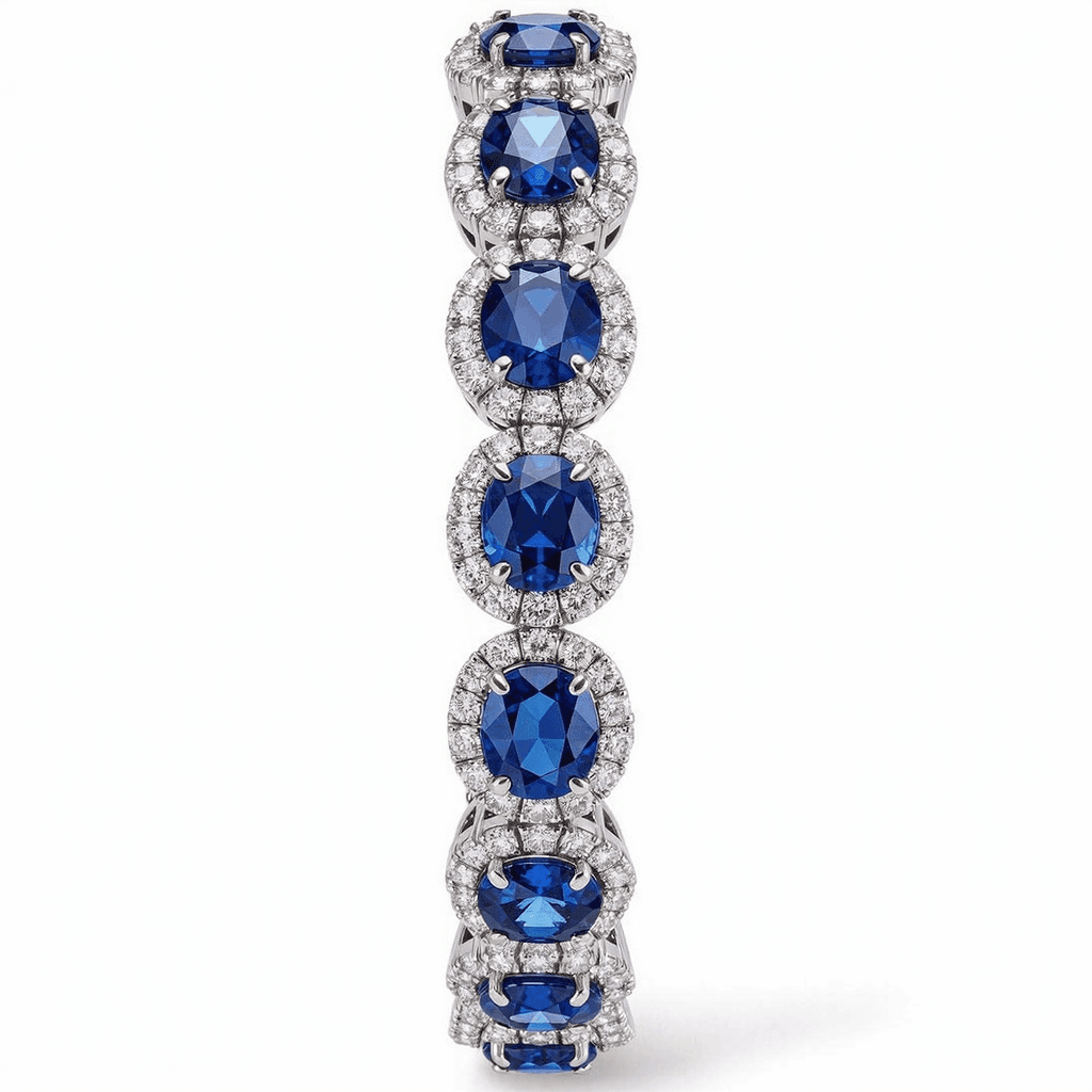 Oval Sapphire Diamond Bracelet