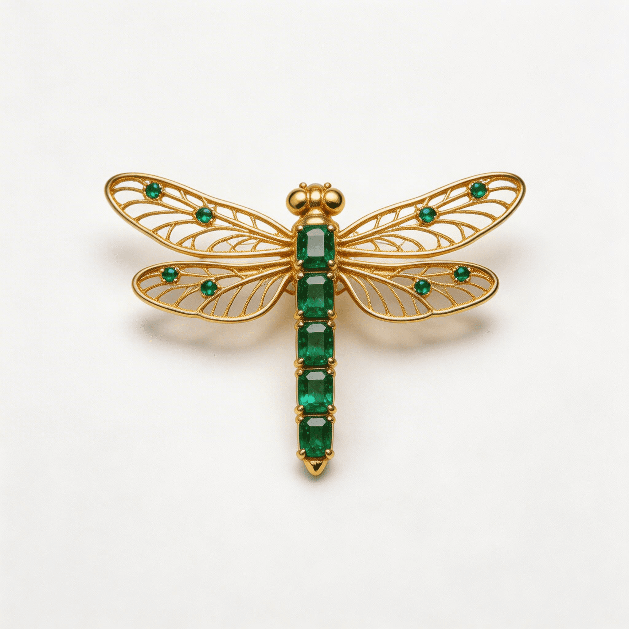Emerald Dragonfly Brooch