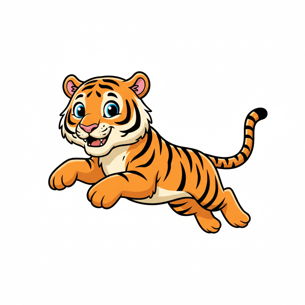 Playful Leaping Tiger