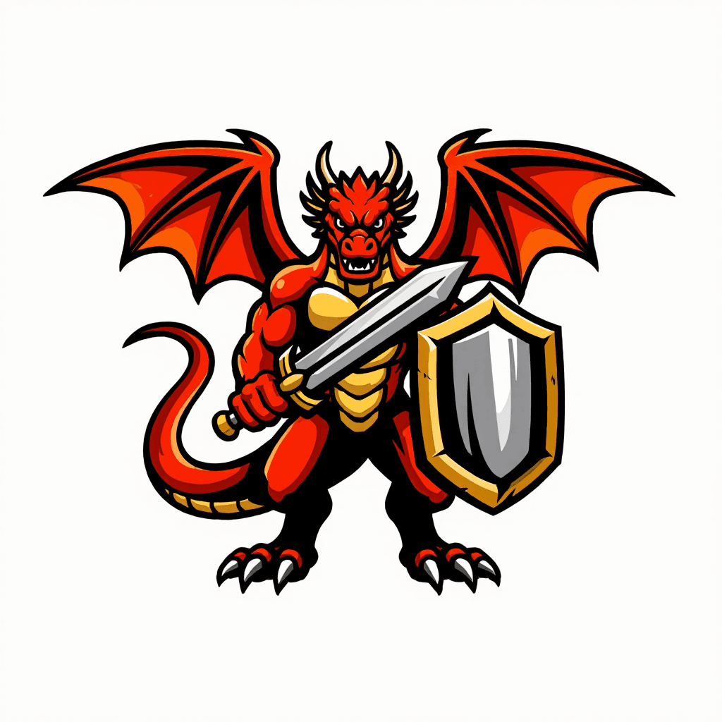 Fierce Dragon Warrior Mascot
