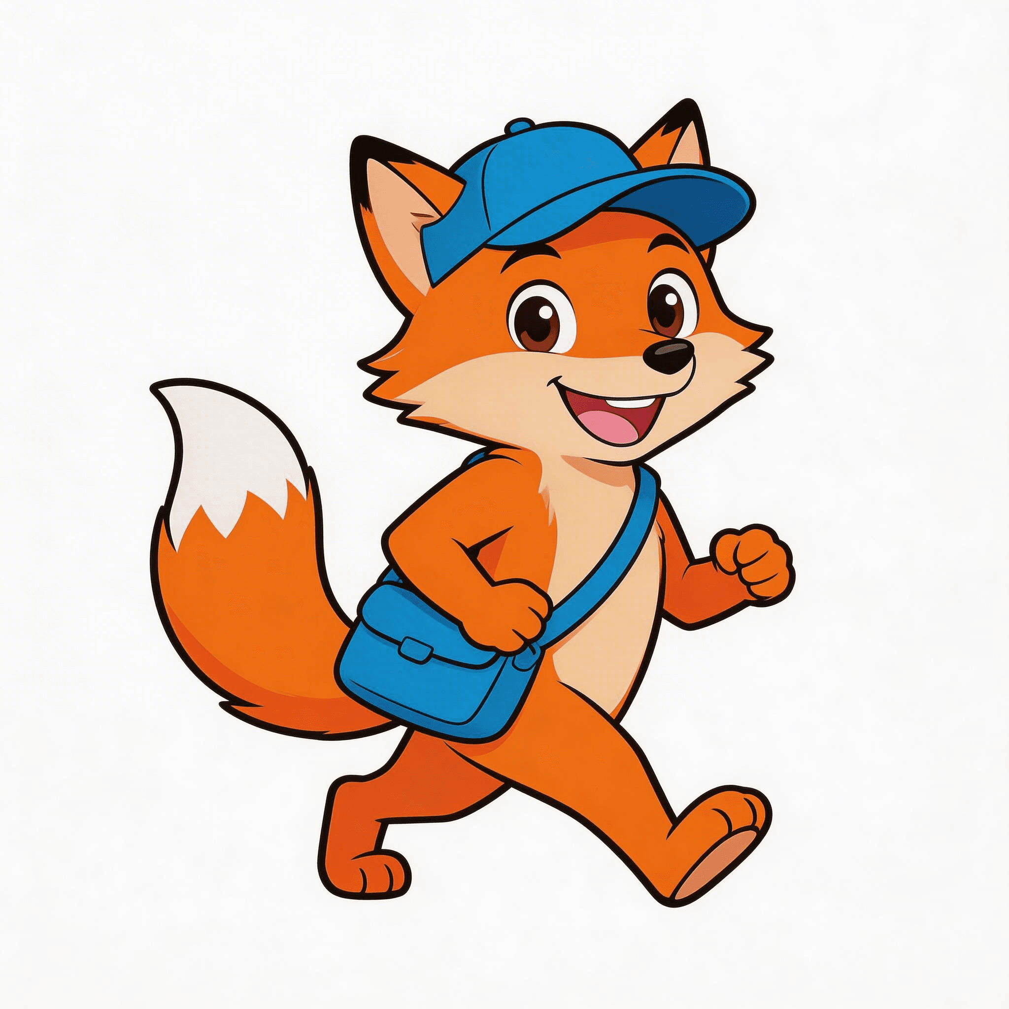Energetic Delivery Fox Mascot