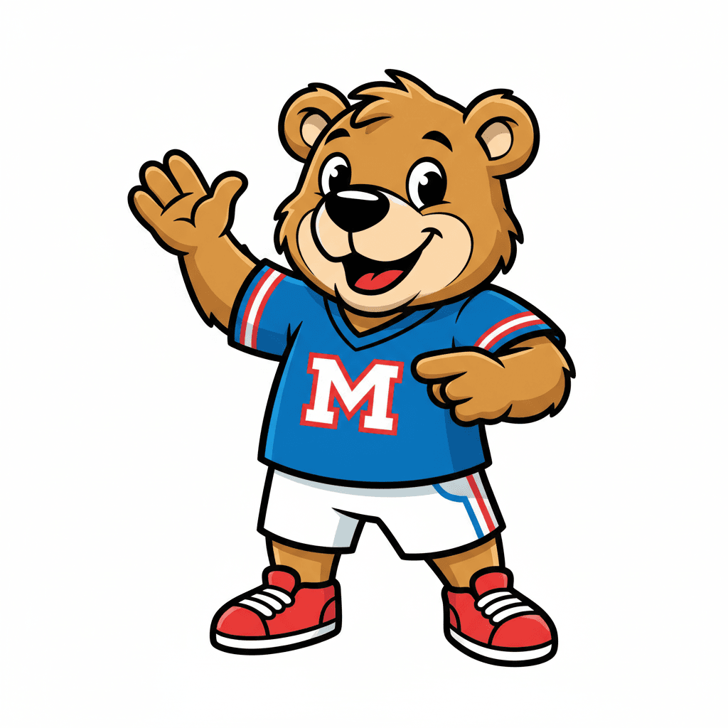Friendly Sports Bear Mascot