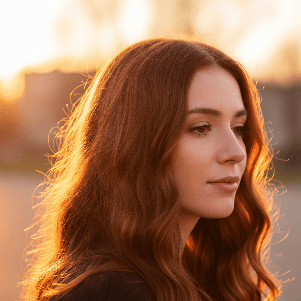 Golden Hour Auburn Portrait