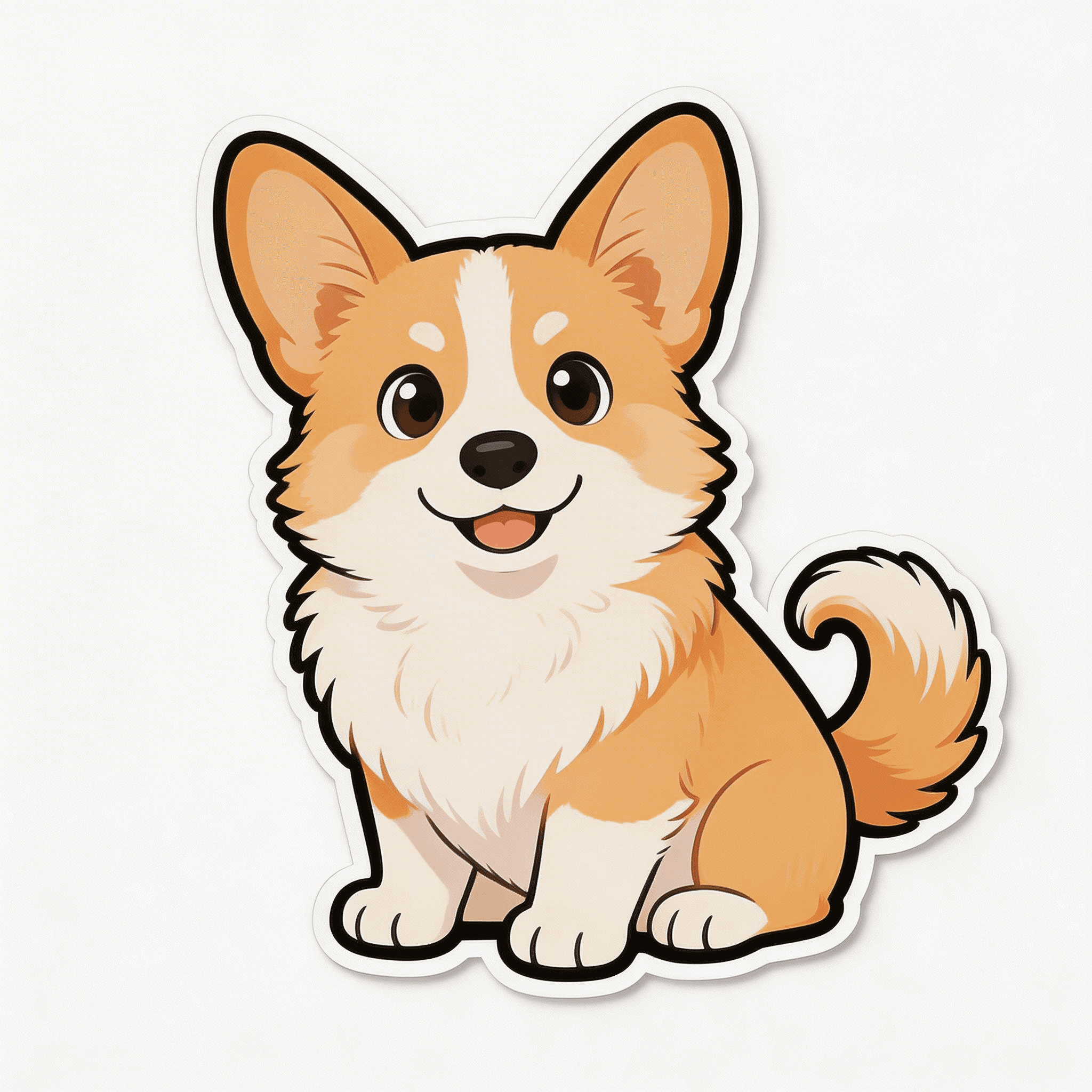 Cheerful Corgi Sticker
