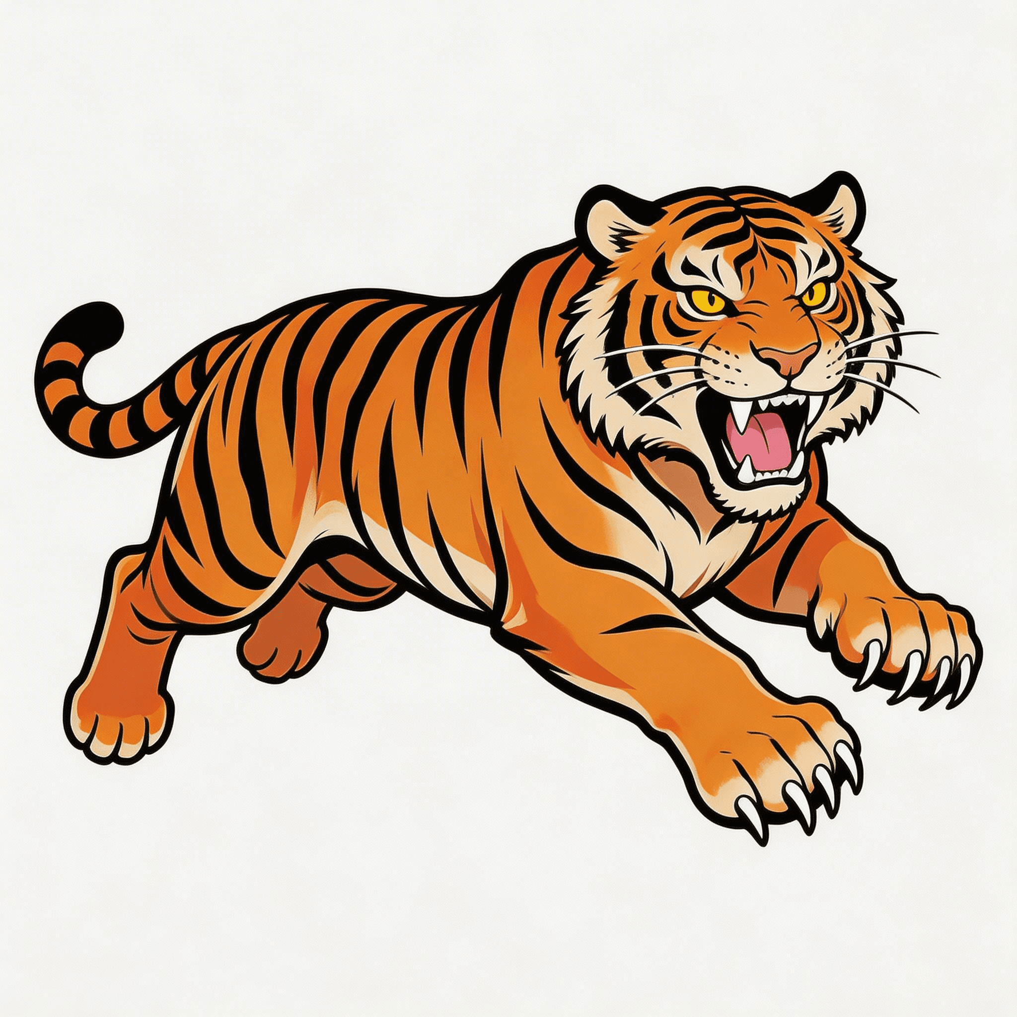 Dynamic Neo-Traditional Tiger