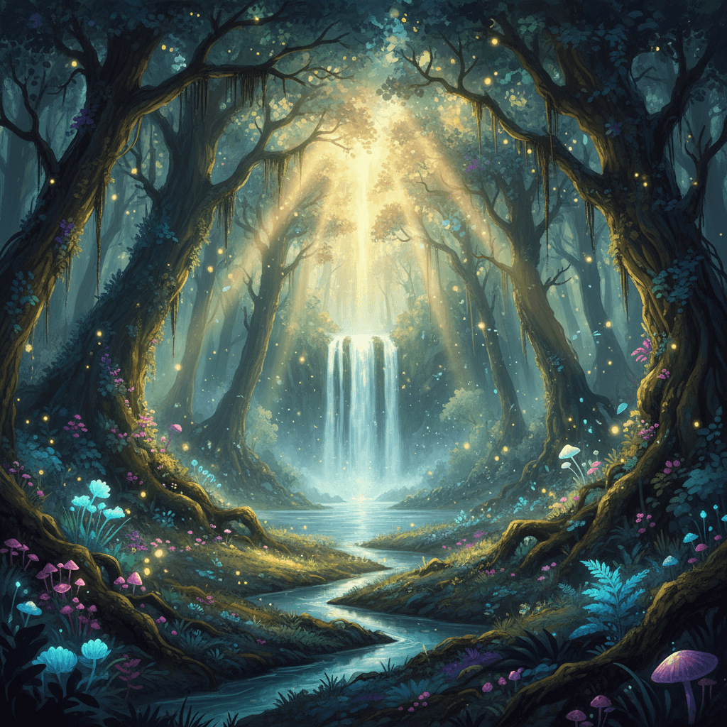 Ethereal Enchanted Waterfall