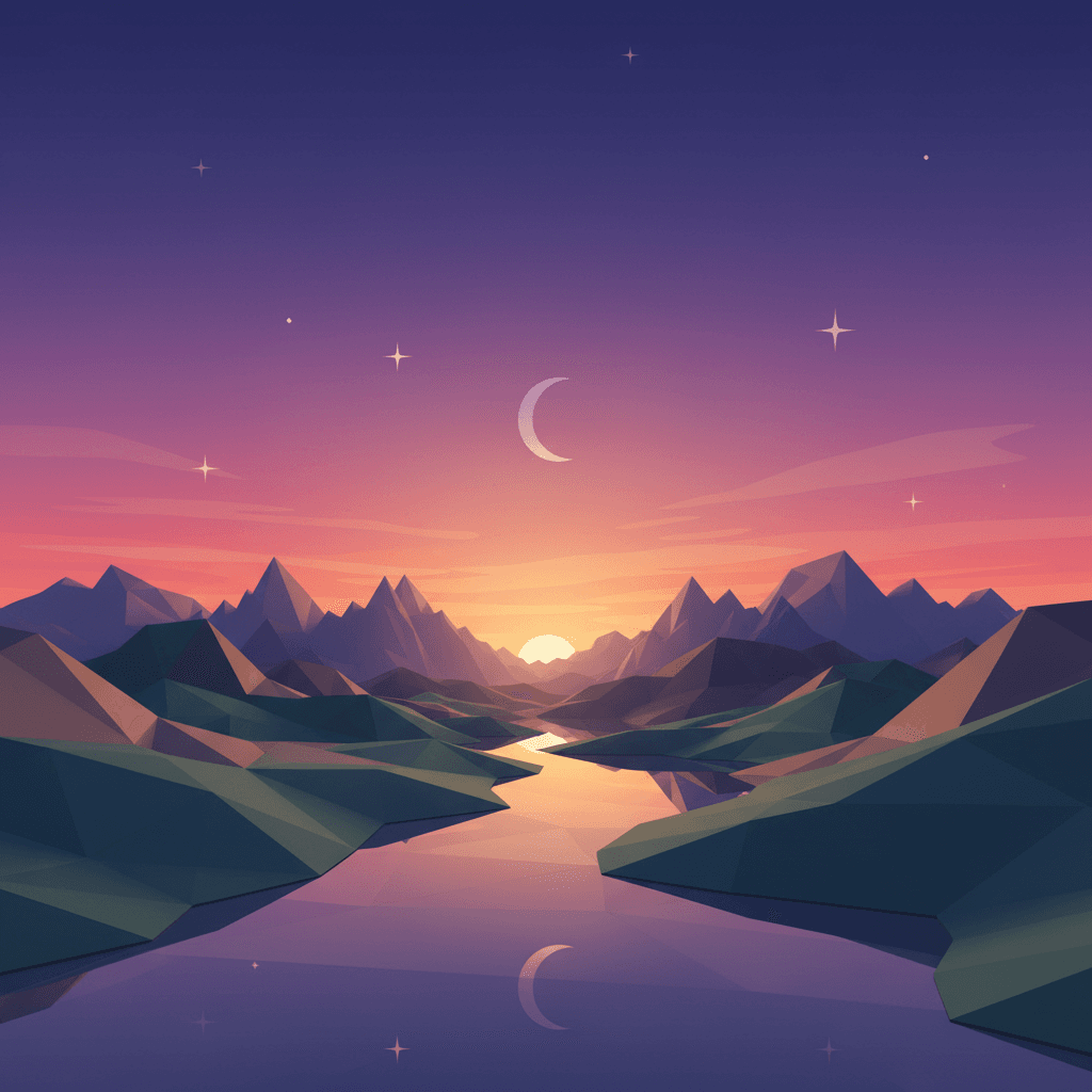 Low Poly Twilight Valley