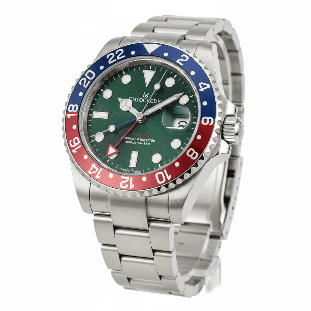 Green Sunburst GMT Watch
