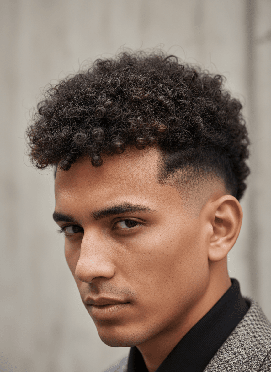 Modern Curly Burst Fade