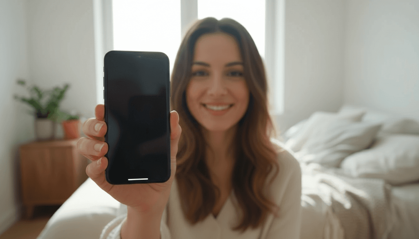 Woman Showing Smartphone