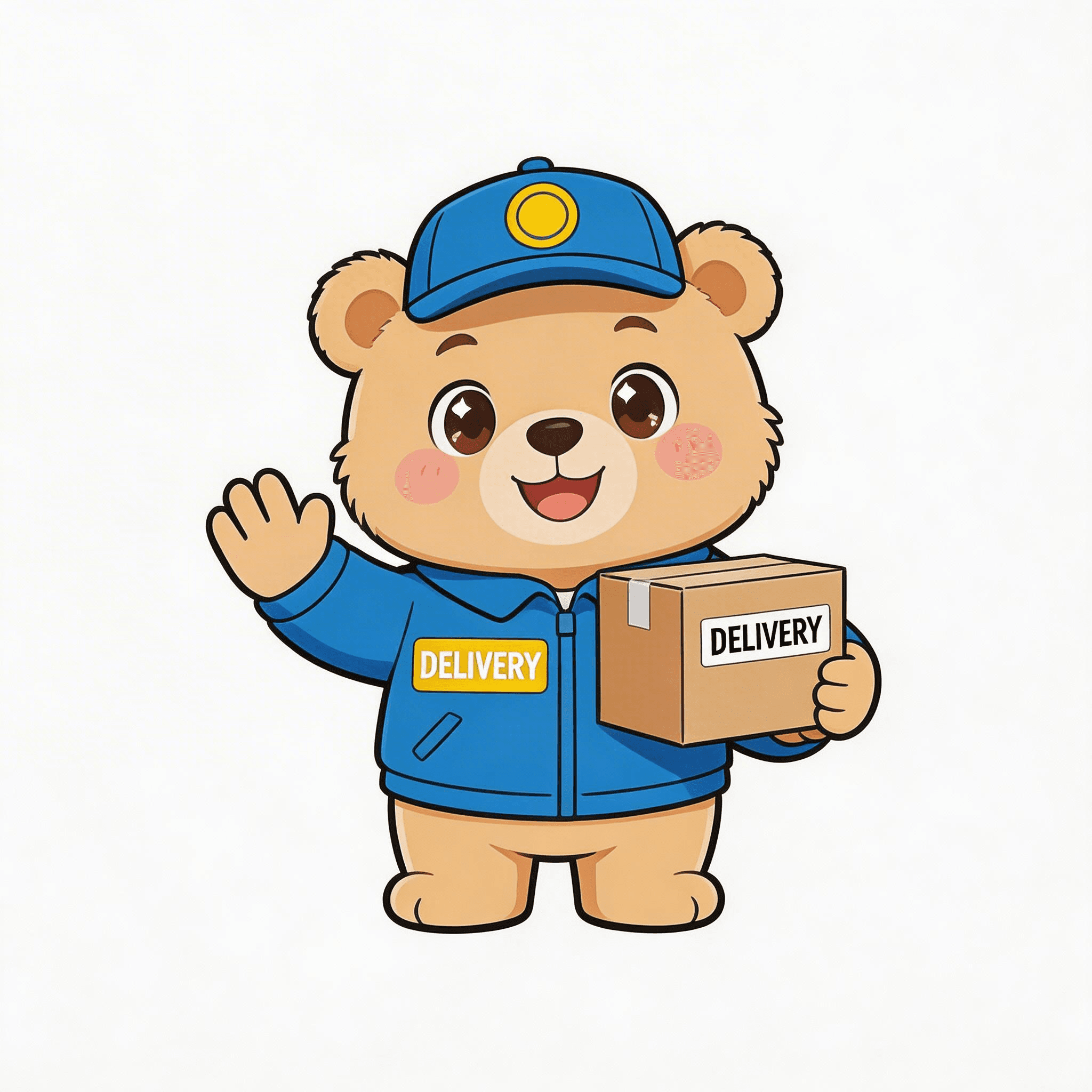 Friendly Delivery Bear Mascot