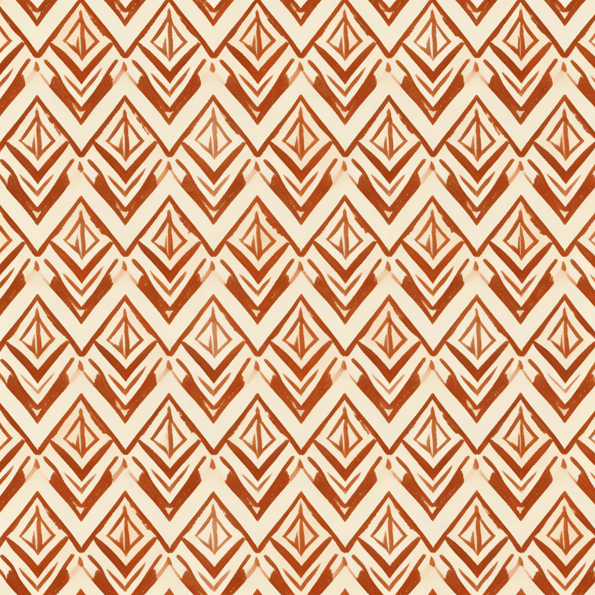 Terracotta Boho Chevron Pattern