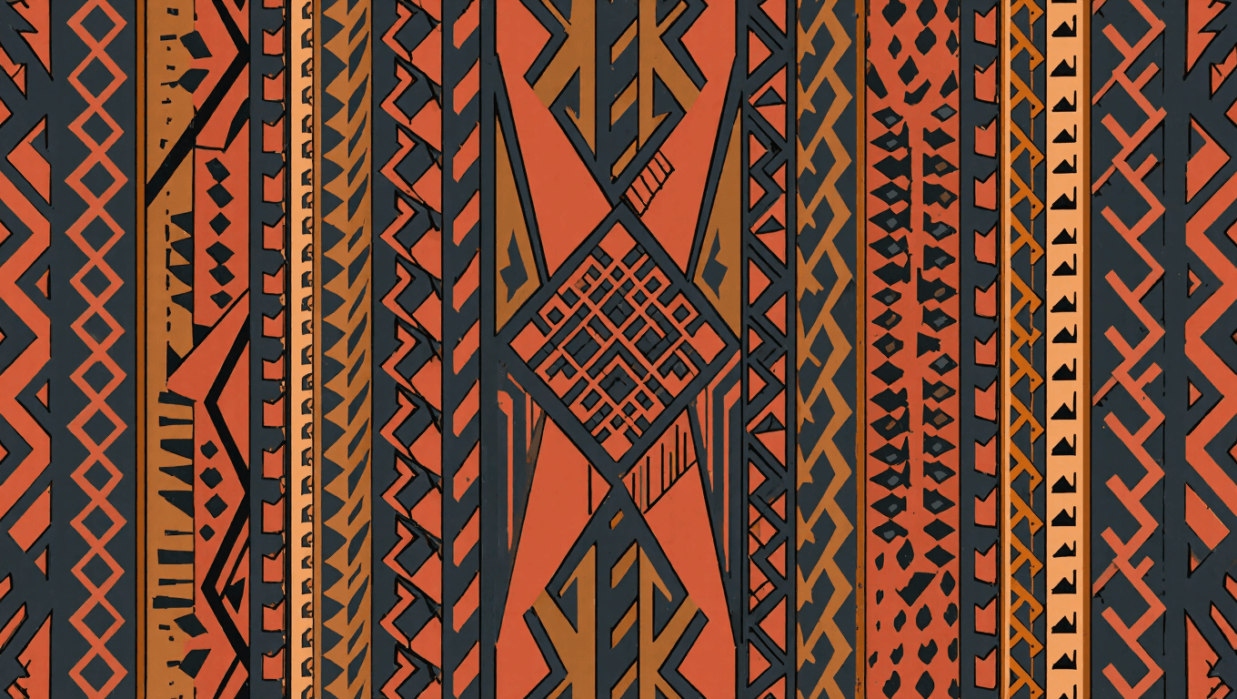 Terracotta Aztec Geometric Pattern