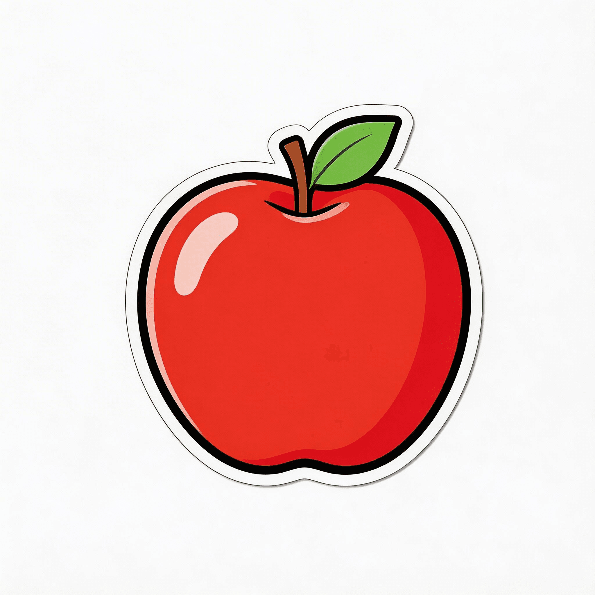 Glossy Red Apple Sticker