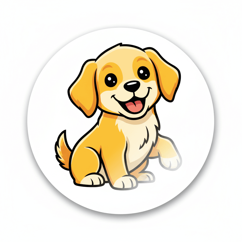 Happy Golden Retriever Sticker
