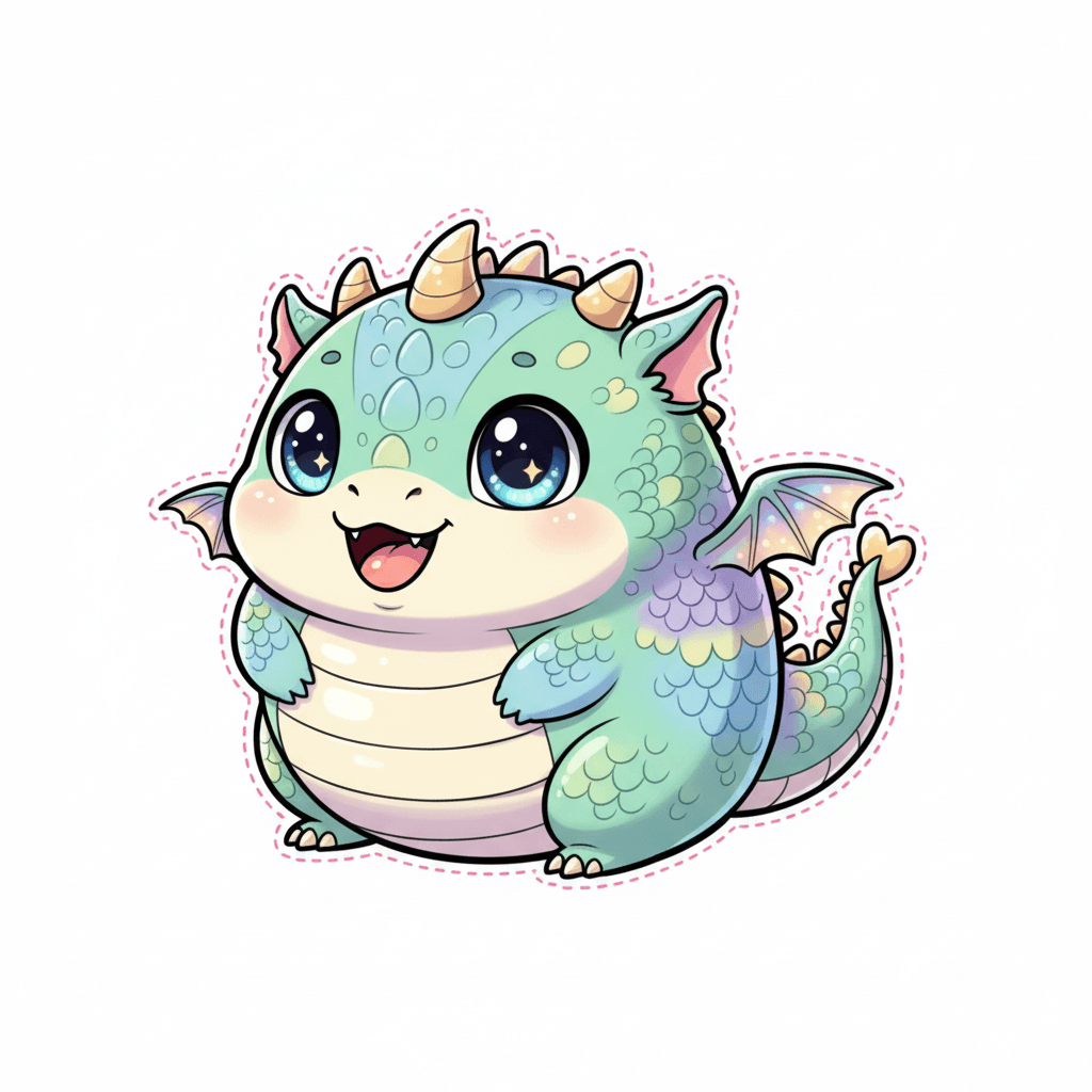 Kawaii Baby Dragon Sticker