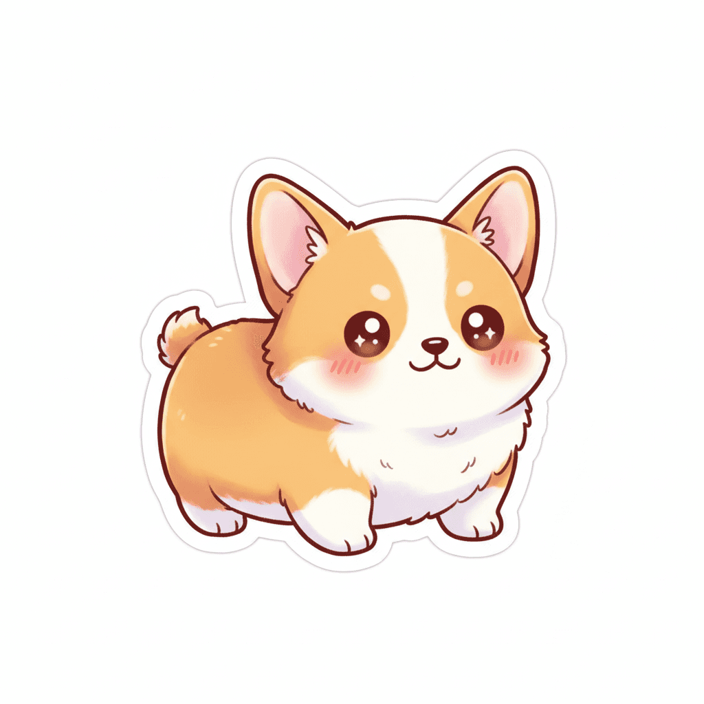 Adorable Kawaii Corgi Sticker