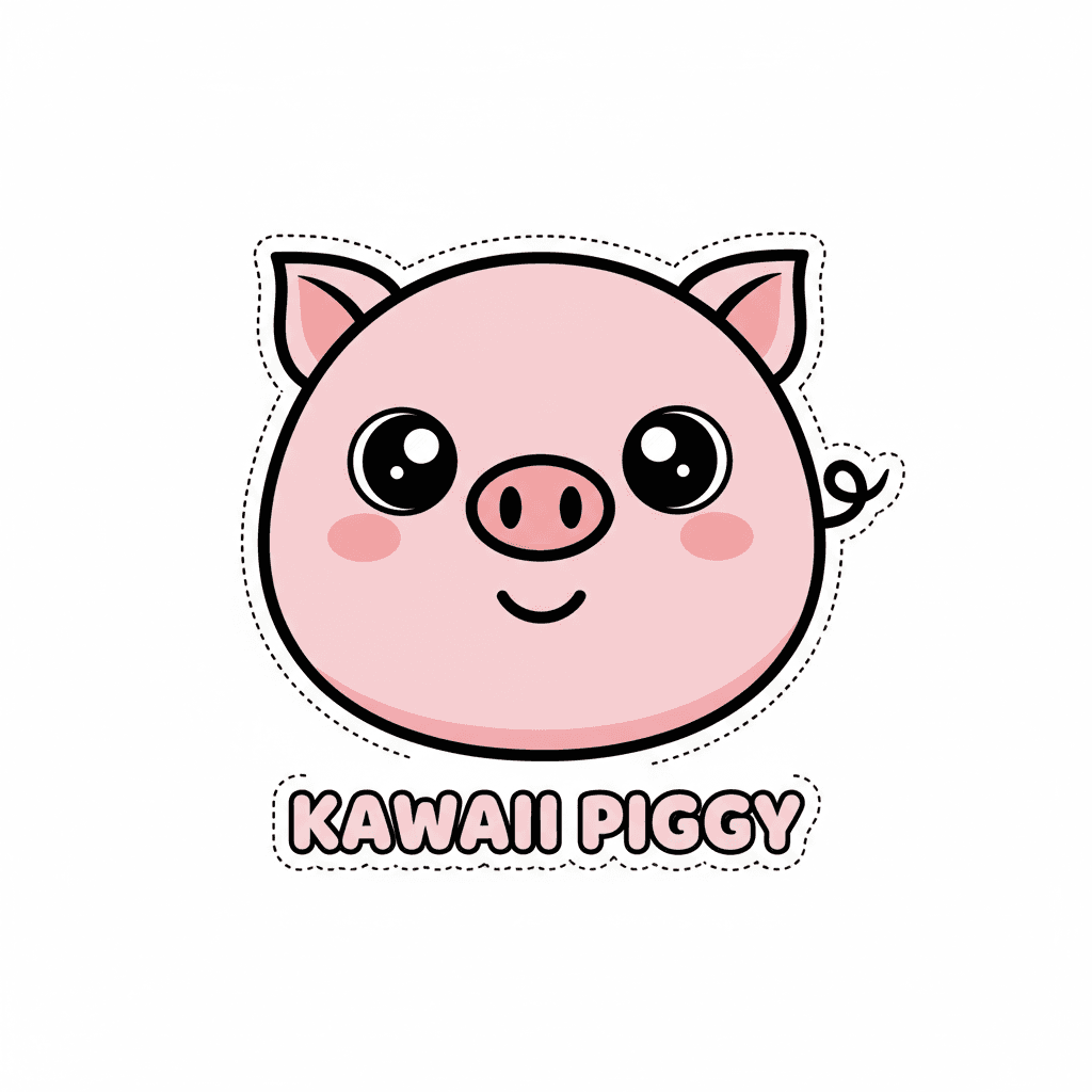 Kawaii Piggy Sticker