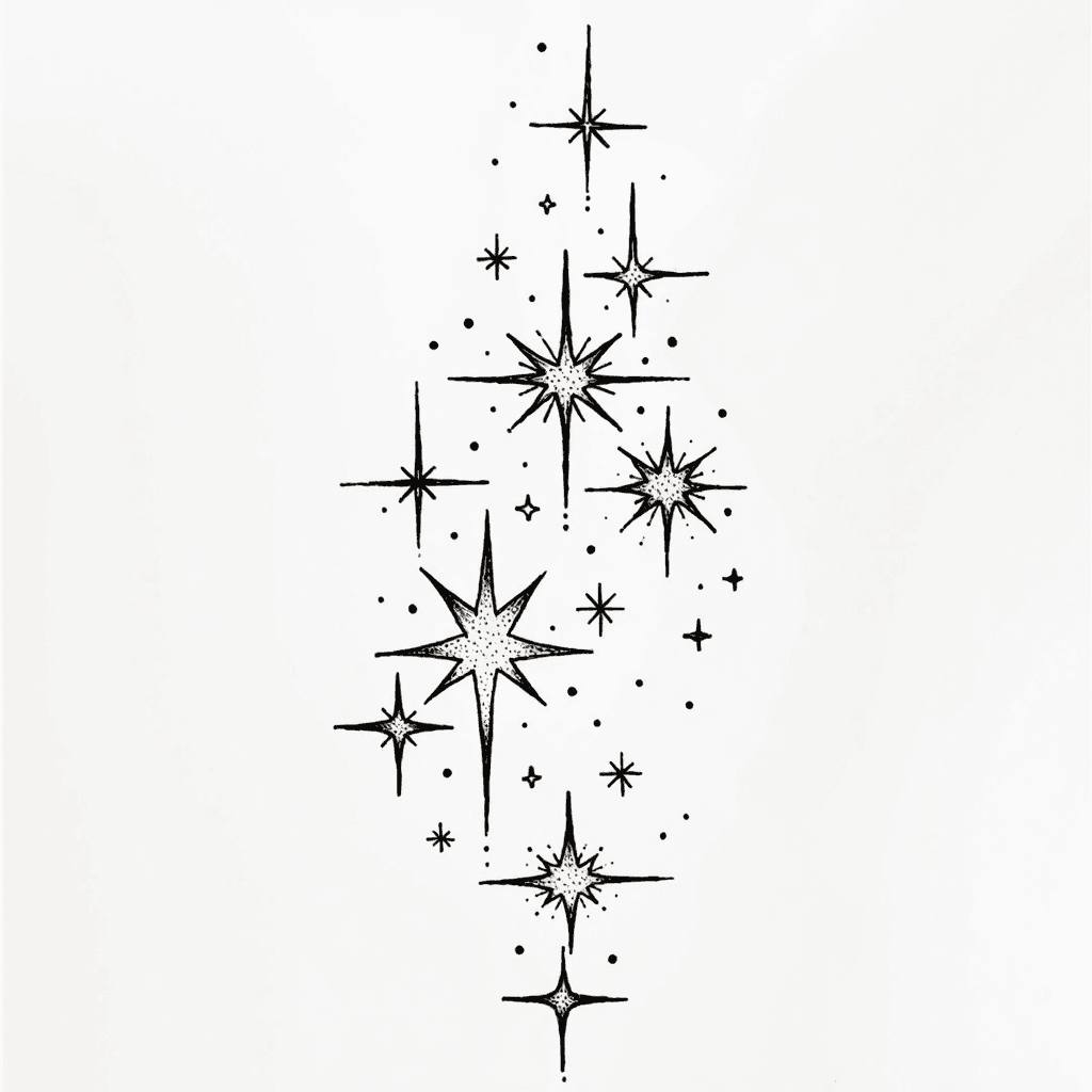 Celestial Starlight Tattoo Design