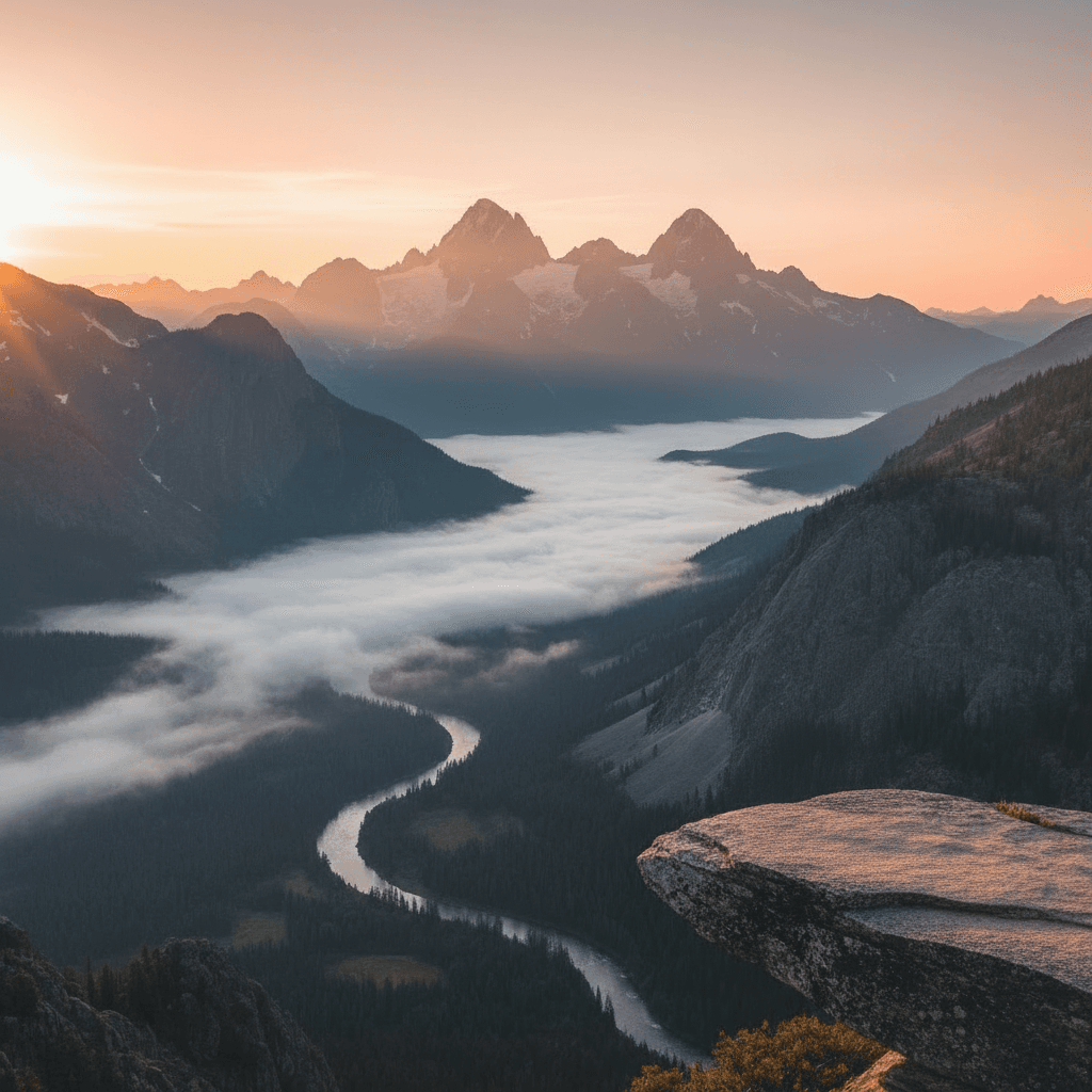 Golden Hour Mountain Valley