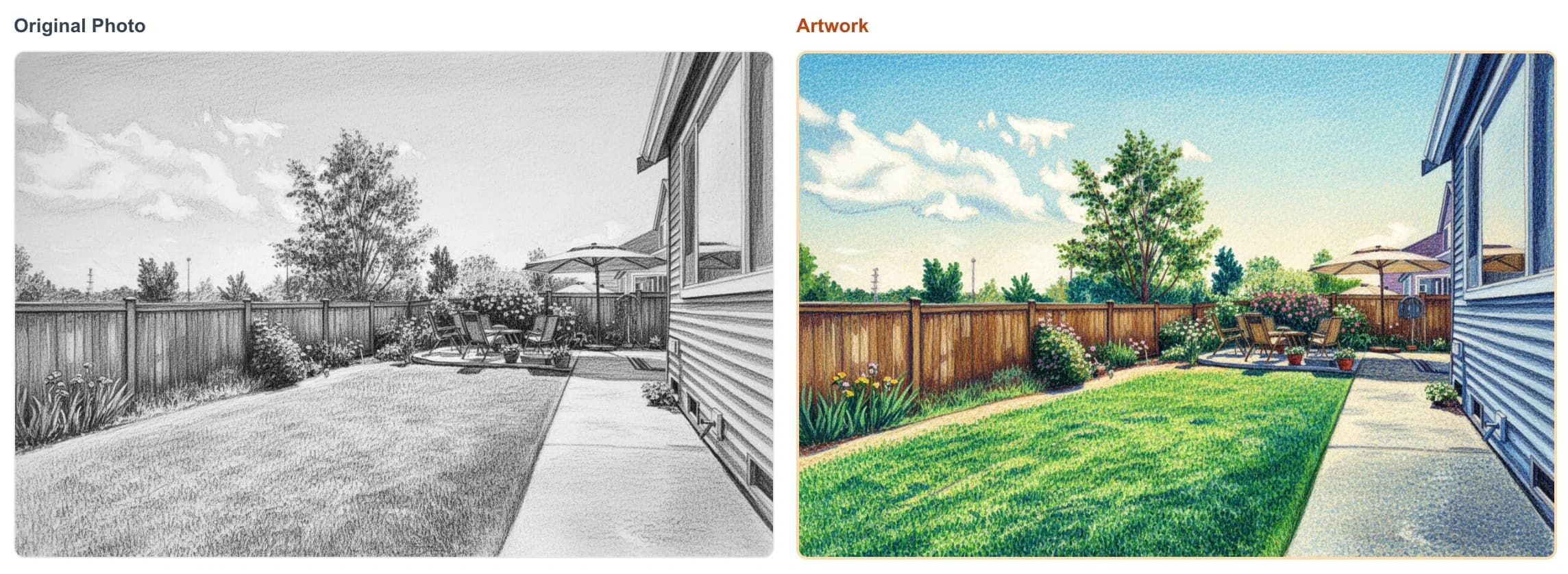 AI photo to art transformation example
