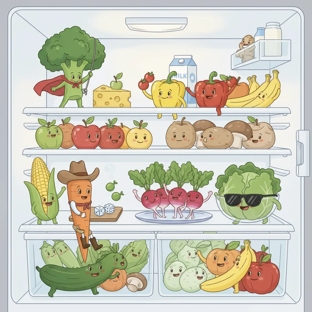 Whimsical Fridge Packed with Anthropomorphic Produce